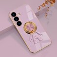 thumbnail image 1 of Compatible with Samsung Galaxy S24 Plus Cute Case with 3D Astronaut 360 Ring Holder Hidden Kickstand Plating Camera Protection Cover Soft Silicone Bumper Phone Case for Women Men,Purple, 1 of 11