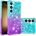 thumbnail image 1 of Compatible with Samsung Galaxy S24 Plus Cute Case Glitter Gradient Quicksand Case Luxury Bling Sparkle Colorful Phone Cover Women Girls Girly Slim Soft TPU Liquid Case,Purple Green, 1 of 15