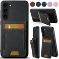 thumbnail image 1 of Compatible with Samsung Galaxy S24 Plus Flip Wallet Phone Case with Card Holder Elastic,Magnetic Back Flip Kickstand Cover Premium PU Leather Business Classic Style Shockproof Case,Black, 1 of 8