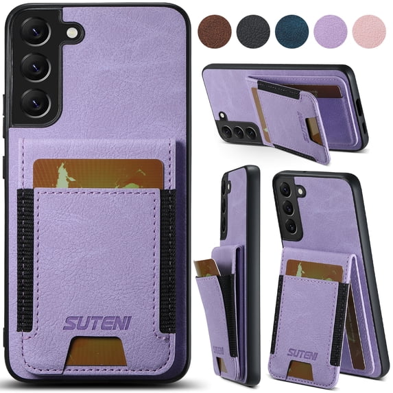 Compatible with Samsung Galaxy S24 Plus Flip Wallet Phone Case with Card Holder Elastic,Magnetic Back Flip Kickstand Cover Premium PU Leather Business Classic Style Shockproof Case,Purple