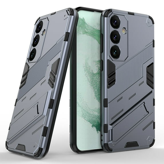 Compatible for Samsung Galaxy S24 Plus Heavy Duty Case with Hidden Stand Magnetic Car Mount Holder, Hybrid Rugged Shockproof Anti-Scratches Cover Compatible with MagSafe for Galaxy S24 Plus, Gray