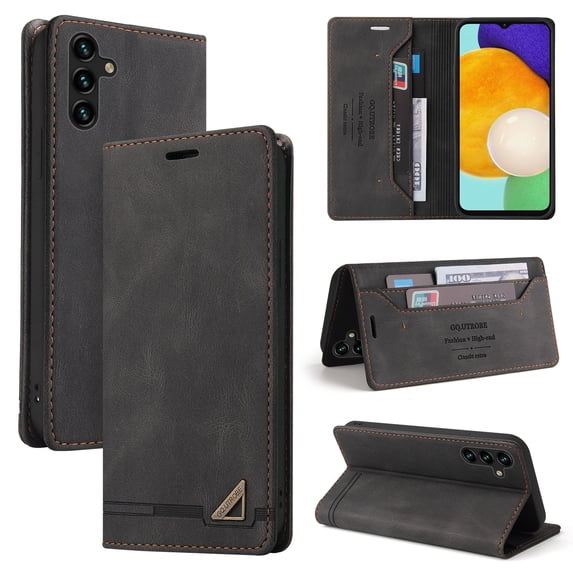 Compatible with Samsung Galaxy S24 Plus Wallet Case with Card Holder,Women Men RFID Blocking PU Leather Vintage Folio Kickstand Flip Retro TPU Protective Credit Card Slots Phone Case,Black