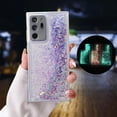 thumbnail image 1 of Compatible with Samsung Galaxy S24 Ultra Bling Case Glow in The Dark Sparkle Flowing Quicksand Light up Case Women Girls Girly Soft TPU Bumper Shockproof Translucent Phone Cover, Purple, 1 of 7