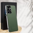 thumbnail image 1 of Compatible with Samsung Galaxy S24 Ultra Case, with Camera Lens Protector, Luxury Vegan PU Leather Back Slim Thin Matte Business Phone Case Cover for Men and Women for Samsung Galaxy S24 Ultra, Green, 1 of 5