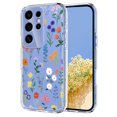 thumbnail image 1 of Compatible with Samsung Galaxy S24 Ultra Case Clear with Flower Design, Cute Soft Silicone TPU Floral Aesthetic Women Girls Transparent Protective Shockproof Anti-Scratch Anti-Yellow Phone Cover, B, 1 of 6