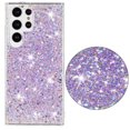 thumbnail image 1 of Compatible with Samsung Galaxy S24 Ultra Case Gel Glitter Sparkle Bling Women Girls Cases Cute Rubber Slim Soft Silicone TPU Shockproof Drop Phone Protective Cover for Samsung S24 Ultra,Purple, 1 of 3