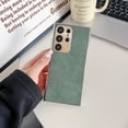 thumbnail image 1 of Compatible with Samsung Galaxy S24 Ultra Faux Leather Case Luxury Electroplated Bumper Phone Case Men Women Girls Full Body Slim Non-Slip Grip Shockproof Phone Cover, Green, 1 of 8