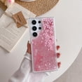 thumbnail image 1 of Compatible with Samsung Galaxy S24 Ultra Glitter Case Bling Sparkle Luxury Liquid Floating Quicksand Case Women Girls Slim Soft TPU Cute Flower Protective Transparent Cover, Cherry Blossom, 1 of 7