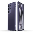 thumbnail image 1 of Compatible with Samsung Galaxy S24 Ultra Metal Frame + Metal Camera Cover, Anti-drop Anti-fall Shockproof Heat Dissipation Luxury Aluminum Alloy, No Back, for Galaxy S24 Ultra, Darkpurple+Silver, 1 of 6