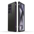 thumbnail image 1 of Compatible with Samsung Galaxy S24 Ultra Metal Frame + Metal Camera Cover, Anti-drop Anti-fall Shockproof Heat Dissipation Luxury Aluminum Alloy, No Back, for Samsung Galaxy S24 Ultra, Black+Purple, 1 of 6