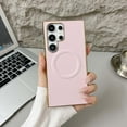 thumbnail image 1 of Compatible With Samsung Galaxy S24 Ultra Phone Case,Luxurious Electroplated Frame Design,Support for Mag-Safe,PU Leather Ultra Slim Shockproof Rugged Anti-fall Magnetic Hard PC Phone Case,Pink, 1 of 8