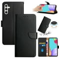 thumbnail image 1 of Compatible with Samsung Galaxy S24 Vintage Wallet || Real Leather Wallet Phone Case || Genuine Leather with Viewing Stand & Card Holder || Magnetic Flip Folio Cover with Card Slot, Black, 1 of 16