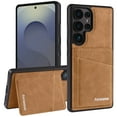 thumbnail image 1 of Compatible with Samsung Galaxy S24 Wallet Case, PU Leather Kickstand Card Slots Case, Classic Business Durable Shockproof Protective Phone Cover for Galaxy S24, RFID Blocking, Brown, 1 of 8
