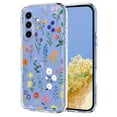 thumbnail image 1 of Compatible with Samsung Galaxy S25 Case Clear with Flower Design, Cute Soft Silicone TPU Floral Aesthetic Women Girls Transparent Protective Shockproof Anti-Scratch Anti-Yellow Phone Cover, B, 1 of 9
