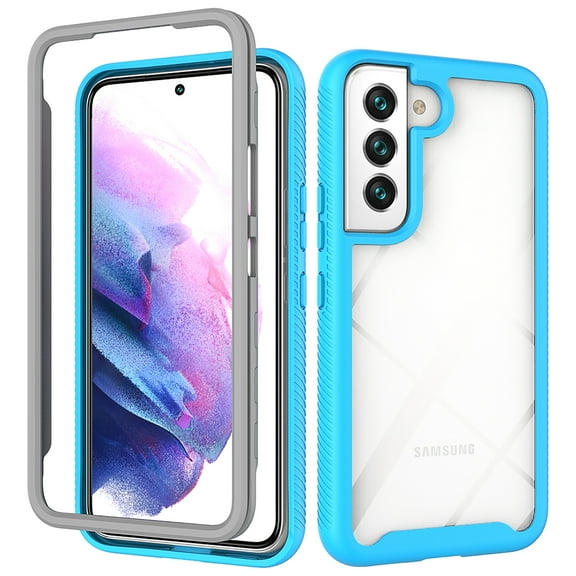 Compatible with Samsung Galaxy S25 Case Clear, Heavy Duty Dual Layer Shockproof Protection Transparent Women Men [Never Yellowing] [Military Grade Anti-Drop] Hard PC Back Phone Cover,Blue