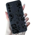 thumbnail image 1 of Compatible with Samsung Galaxy S25 Case,Cute Rose Flower Butterfly Cool Black Solid Design,Soft Silicone Slim Thin Girly Phone Case Protective Shockproof Cover for Women Girls-Rose, 1 of 15