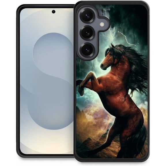Compatible with Samsung Galaxy S25+ Case, Pattern Design Hard PC Back Cover Non-Slip Shock Absorption Soft TPU Protective Case for Samsung Galaxy S25+ 6.7inch-Extraordinary Spirit Horse
