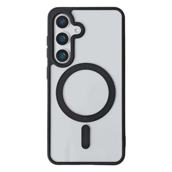 Compatible WIth Samsung Galaxy S25+ Clear Phone Case,Support Mag-Safe,Shockproof Ultra Slim Thin Fit Anti-fall Transparent Scratch-Resistant Rugged Phone Case Cover,Black