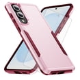 thumbnail image 1 of Compatible with Samsung Galaxy S25 Edge 5G Phone Case Glass Screen Protector Hybrid Rugged Shockproof Hard Protective Drop Proof Full Body Heavy Duty Mobile Cell Cover for S25Edge 25S 6.66 2025 Pink, 1 of 8