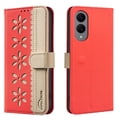 thumbnail image 1 of Compatible with Samsung Galaxy S25 Edge Wallet Case with Card Holder, Premium PU Leather Floral Design Flip Cover with Kickstand Magnetic Closure, RFID Blocking Phone Case for S25 Edge, Red, 1 of 6