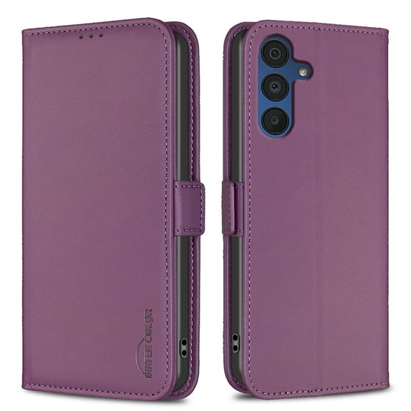Compatible for Samsung Galaxy S25 FE Wallet Case, Versatile Magnetic PU Leather Flip Cover with Kickstand Card Slots, Shockproof Faux Leather Folio Purse Cover for Samsung Galaxy S25 FE, Darkpurple