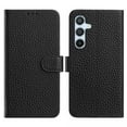 thumbnail image 1 of Compatible with Samsung Galaxy S25 Flip Wallet Case,With Card Holder,Lychee Texture Leather Flip Folding Kickstand,Magnetic Closure Shockproof Anti-Scratch Ultra Slim Phone Case,Black, 1 of 11