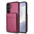 thumbnail image 1 of Compatible With Samsung Galaxy S25 Magnetic Detachable Wallet Case,PU Leather Back Flip Kickstand,[Compatible With Magsafe],With Card Slots,Shockproof Rugged Phone Case Cover,Red, 1 of 10
