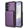 thumbnail image 1 of Compatible With Samsung Galaxy S25 Magnetic Detachable Wallet Case,PU Leather Back Flip Kickstand,[Compatible With Magsafe],With Card Slots,Shockproof Rugged Phone Case Cover,Purple, 1 of 10