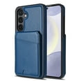 thumbnail image 1 of Compatible With Samsung Galaxy S25 Magnetic Detachable Wallet Case,PU Leather Back Flip Kickstand,[Compatible With Magsafe],With Card Slots,Shockproof Rugged Phone Case Cover,Blue, 1 of 10