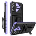 thumbnail image 1 of Compatible with Samsung Galaxy S25 Plus Back Case, 360 Rotating Removable Belt Clip & Hidden Kickstand & Hard PC + Soft TPU & Anti-fall & Shock Absorption Phone Case for Galaxy S25 Plus, Purple, 1 of 11