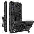 thumbnail image 1 of Compatible with Samsung Galaxy S25 Plus Back Case, 360 Rotating Removable Belt Clip & Hidden Kickstand & Hard PC + Soft TPU & Anti-fall & Shock Absorption Phone Case for Galaxy S25 Plus, Black, 1 of 11