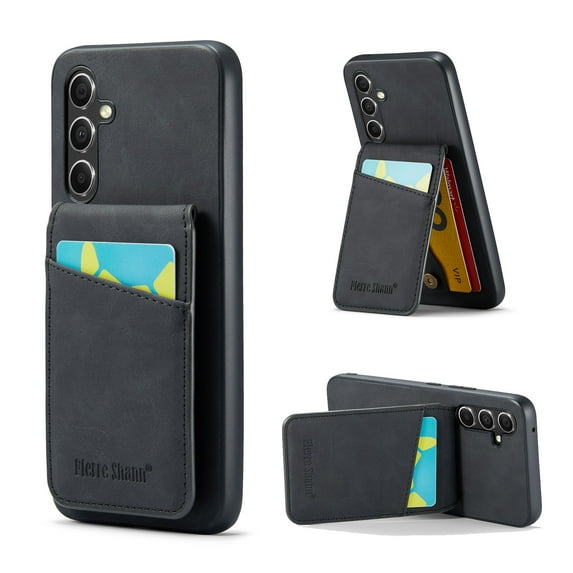 Compatible with Samsung Galaxy S25 Plus Case Wallet with Credit Card Holder, Flip Premium PU Leather Magnetic Clasp Kickstand Heavy Duty Protective Cover for Samsung Galaxy S25 Plus,Black