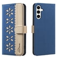 thumbnail image 1 of Compatible with Samsung Galaxy S25 Plus Wallet Case with Card Holder, Premium PU Leather Floral Design Flip Cover with Kickstand Magnetic Closure, RFID Blocking Phone Case for S25 Plus, Darkblue, 1 of 6