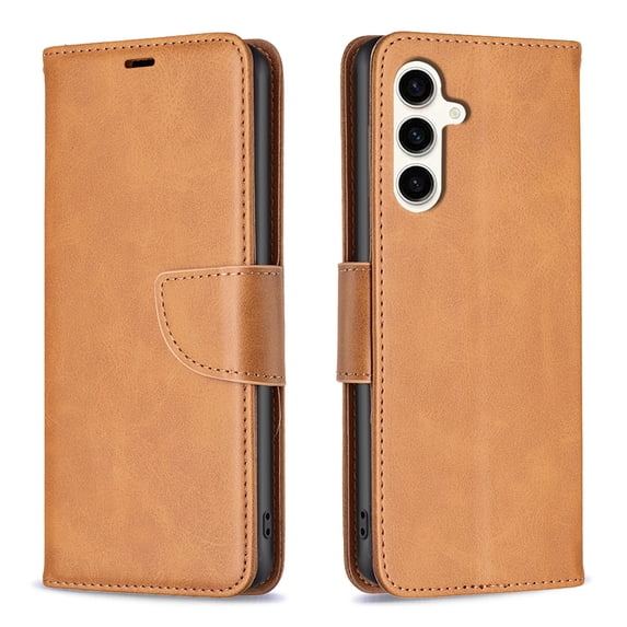 Compatible with Samsung Galaxy S25 Plus Wallet Case for Women Man, Premium PU Leather Folio Flip Case with Card Holders Kickstand Wrist Strap, Luxury Shockproof Protective Phone Cover, Yellow