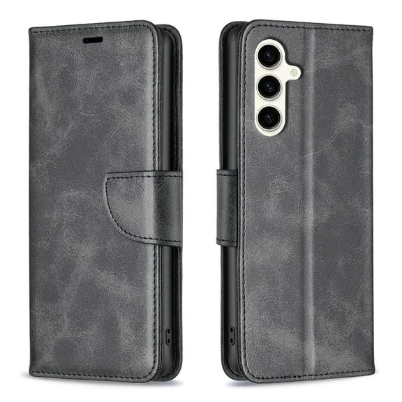 Compatible with Samsung Galaxy S25 Plus Wallet Case for Women Man, Premium PU Leather Folio Flip Case with Card Holders Kickstand Wrist Strap, Luxury Shockproof Protective Phone Cover, Black