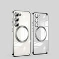 thumbnail image 1 of Compatible With Samsung Galaxy S25+ Transparent Phone Case,With Lens Film,Support MafSafe,Shockproof Anti-fall Rugged Anti-Scratches Luxury Electroplated Ultra Slim Phone Case,Silver, 1 of 6