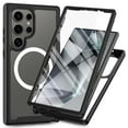 thumbnail image 1 of Compatible with Samsung Galaxy S25 Ultra Case, Built in Screen Protector Full Body Shockproof Anti-fall Heavy Duty Slim Fit Bumper Protective Magnetic Transparent Phone Cover for Men Women,Black, 1 of 6