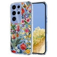 thumbnail image 1 of Compatible with Samsung Galaxy S25 Ultra Case Clear with Flower Design, Cute Soft Silicone TPU Floral Aesthetic Women Girls Transparent Protective Shockproof Anti-Scratch Anti-Yellow Phone Cover, D, 1 of 7