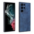 thumbnail image 1 of Compatible with Samsung Galaxy S25 Ultra Elegant PU Leather Embossed Case, Soft Silicone Edge Classic Shockproof Protective Cover for Samsung Galaxy S25 Ultra - Blue, 1 of 10