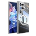 thumbnail image 1 of Compatible for Samsung Galaxy S25 Ultra Phone Case with Stand, Rotatable Ring Holder Kickstand Rugged Shockproof Protective Cover Case with Camera Lens Protector for Samsung Galaxy S25 Ultra, Gray, 1 of 10