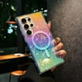thumbnail image 1 of Compatible With Samsung Galaxy S25 Ultra Transparent Colored Plating Diamond Pattern Magnetic Case, Luxury Bling Glitter Protective Bumper Hard PC &TPU Shockproof Anti-fall Rugged Phone Cover Case,D, 1 of 9