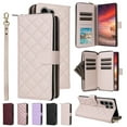 thumbnail image 1 of Compatible for Samsung Galaxy S25 Ultra Wallet Case, Crossbody Strap PU Leather Folio Phone Cover, Zipper Handbag Purse with Card Holder Lanyard Flip Stand for Samsung Galaxy S25 Ultra, Beige, 1 of 10