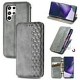 thumbnail image 1 of Compatible for Samsung Galaxy S25 Ultra Wallet Case, Embossed Pattern PU Leather Magnetic Suction Flip Cover with Credit Card Holder Kickstand Silicone Anti-Scratches Shockproof Case, Gray, 1 of 8