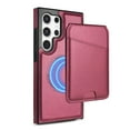 thumbnail image 1 of Compatible With Samsung Galaxy S25 Ultra Wallet Case,PU Leather,Back Flip Kickstand,Detachable Magnetic Wallet,With Card Slots,Shockproof Rugged Ultra Slim Anti-fall Phone Case Cover,Red, 1 of 12