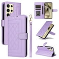 thumbnail image 1 of Compatible with Samsung Galaxy S25 Ultra Wallet Flip Case, Durable Soft TPU + PU Leather 3 Card Slots and 1 Cash Pocket Wrist Strap Magnetic Kickstand Elegant Case for Galaxy S25 Ultra, Purple, 1 of 6