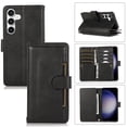 thumbnail image 1 of Compatible with Samsung Galaxy S25 Wallet Case with Credit Card Holder, Flip Folio Book PU Leather Vintage Phone Case Shockproof Multifunctional Cover Women Men for Galaxy S25, Black, 1 of 7