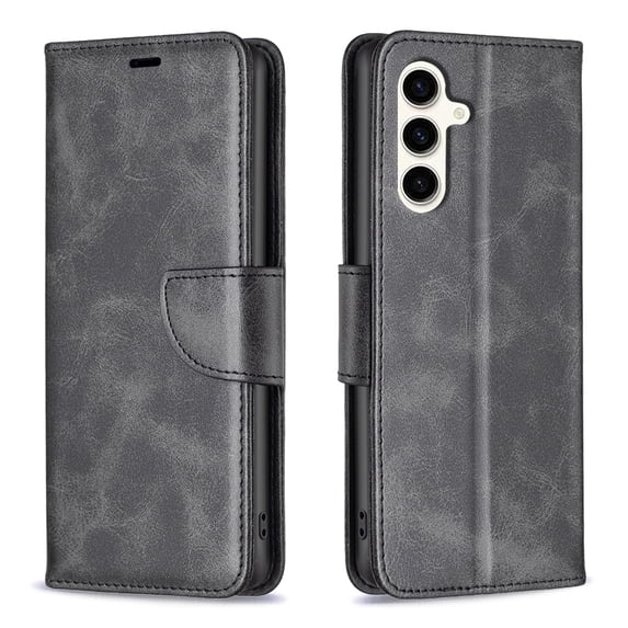 Compatible with Samsung Galaxy S25 Wallet Case for Women Man, Premium PU Leather Folio Flip Case with Card Holders Kickstand Wrist Strap, Luxury Shockproof Protective Phone Cover, Black