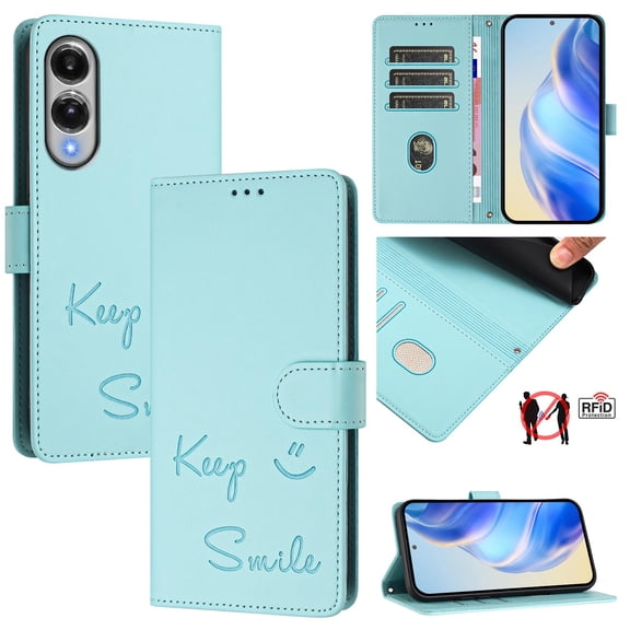 Compatible for Samsung Galaxy S26 Edge Wallet Case with RFID Blocking Credit Card Holder, PU Leather Folio Flip Kickstand Protective Shockproof Cover for Samsung Galaxy S26 Edge, Mint