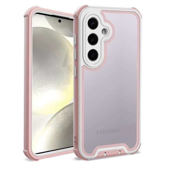 Compatible With Samsung Galaxy S26+ Phone Case,Heavy Duty Durable 4-Layer,Transparent Backplane,Military Grade Drop Protection Shockproof Anti-fall Rugged Bicolor Vivid Phone Case,Rosegold