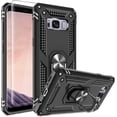 thumbnail image 1 of Compatible for Samsung Galaxy S8 Case with HD Screen Protector, Military-Grade Shockproof Protective Phone Case with Magnetic Kickstand Ring for Samsung S8 Black, 1 of 15
